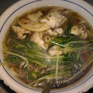 鶏皮と水菜の醤油ラーメン